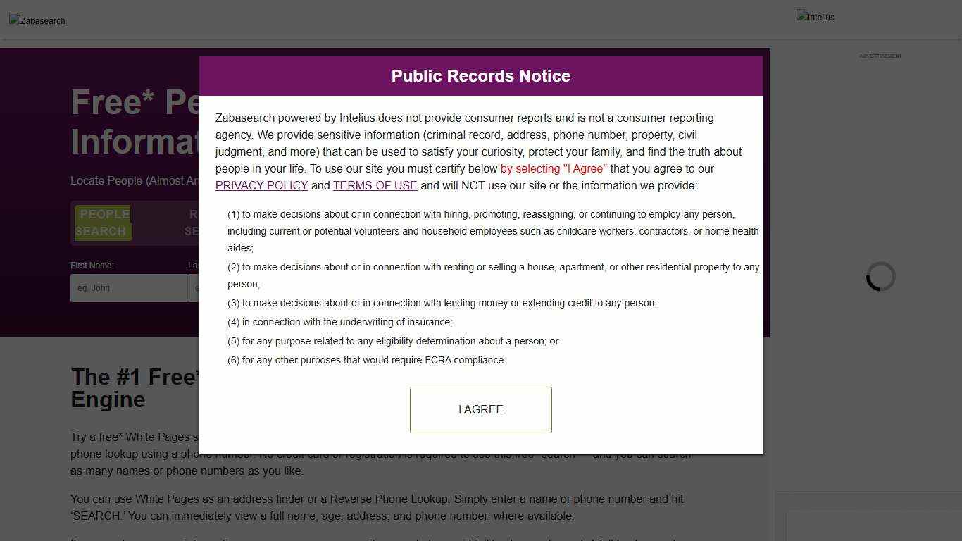 White Pages ZabaSearch